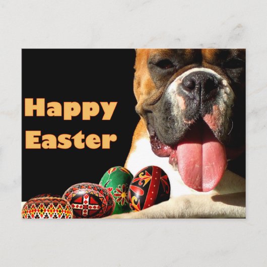 Happy Easter Boxer Dog briefkaart (Voorkant)