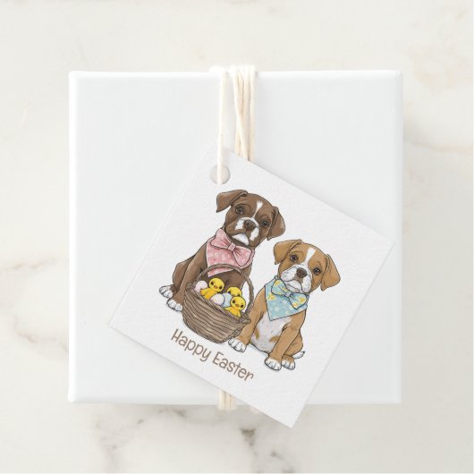 Happy Easter Boxer Dogs Bedankjes Labels (In situ)