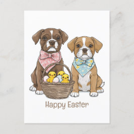 Happy Easter Boxer Dogs Briefkaart