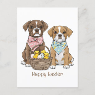 Happy Easter Boxer Dogs Briefkaart