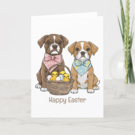 Happy Easter Boxer Dogs Feestdagen Kaart