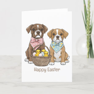 Happy Easter Boxer Dogs Feestdagen Kaart