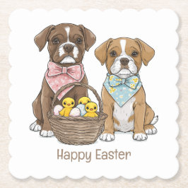 Happy Easter Boxer Dogs Kartonnen Onderzetters