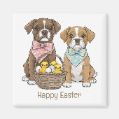 Happy Easter Boxer Dogs Magneet (Voorkant)
