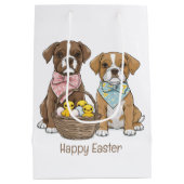 Happy Easter Boxer Dogs Medium Cadeauzakje (Achterkant)