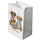 Happy Easter Boxer Dogs Medium Cadeauzakje (Achterkant Gekanteld)