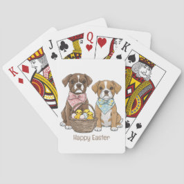 Happy Easter Boxer Dogs Pokerkaarten