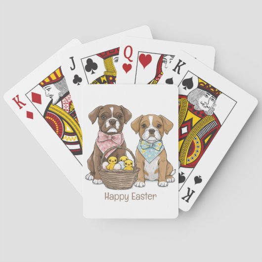 Happy Easter Boxer Dogs Pokerkaarten (Achterkant)