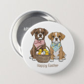 Happy Easter Boxer Dogs Ronde Button 7,6 Cm (Voorkant /achterkant)