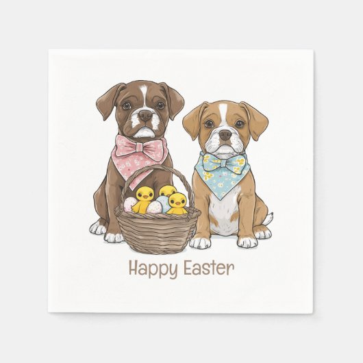 Happy Easter Boxer Dogs Servet (Voorkant)