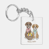 Happy Easter Boxer Dogs Sleutelhanger (Voorkant Links)