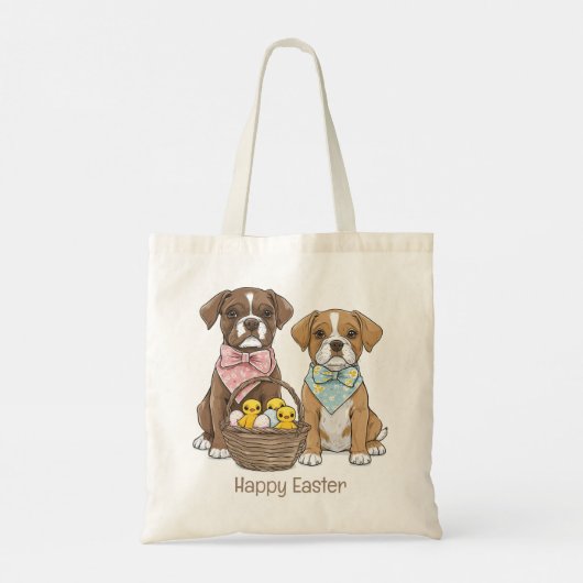 Happy Easter Boxer Dogs Tote Bag (Achterkant)