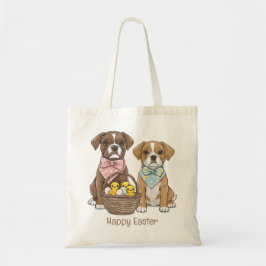 Happy Easter Boxer Dogs Tote Bag