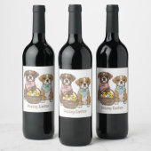 Happy Easter Boxer Dogs Wijn Etiket (Flessen)