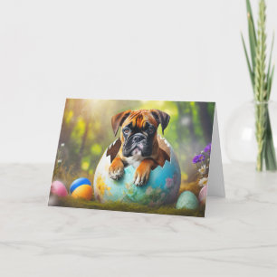 Happy Easter Boxer puppy Feestdagen Kaart