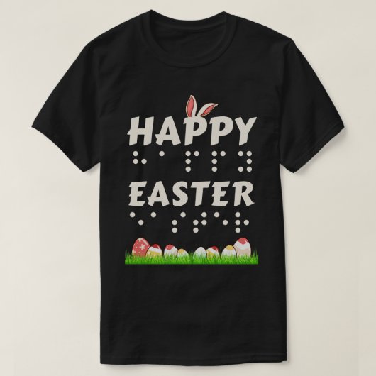 Happy Easter Braille Blind Visueel Verminderde Eas T-shirt (Design voorkant)