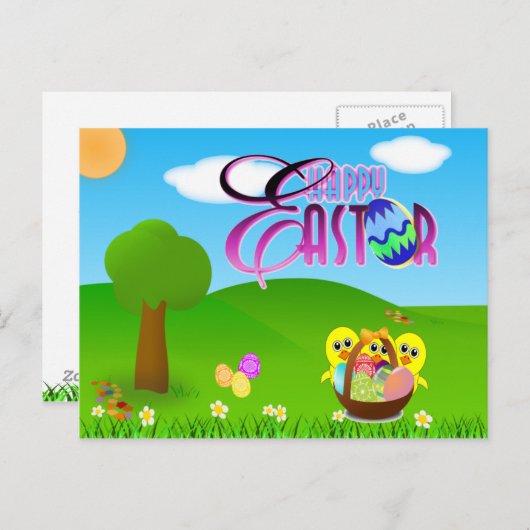 Happy Easter Briefkaart (Voorkant / Achterkant)