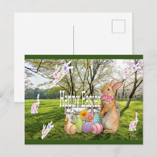 Happy Easter Briefkaart (Voorkant / Achterkant)