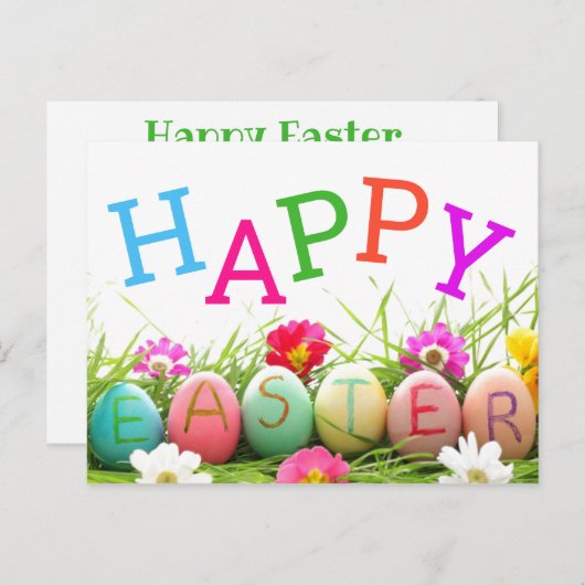 Happy Easter Briefkaart (Voorkant / Achterkant)