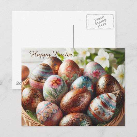 Happy Easter Briefkaart (Voorkant / Achterkant)