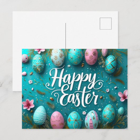Happy Easter Briefkaart (Voorkant / Achterkant)