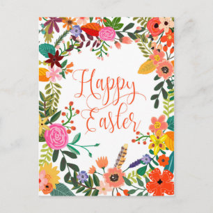 Happy Easter briefkaart bright florals