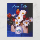Happy Easter Briefkaart ~ Daisies & Tulpen (Voorkant)