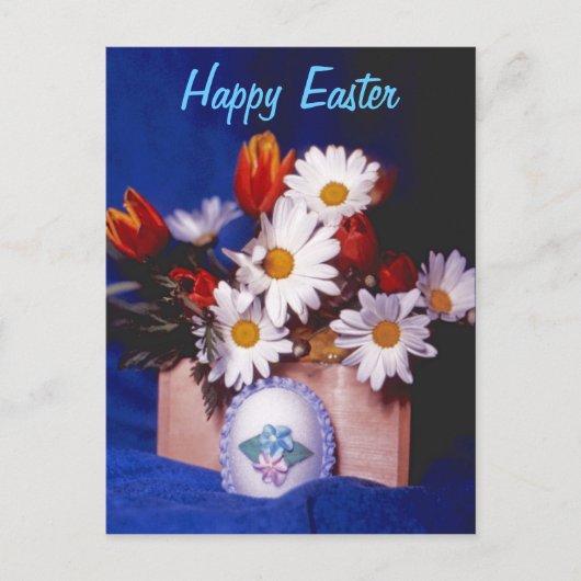 Happy Easter Briefkaart ~ Daisies & Tulpen (Voorkant)
