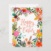 Happy Easter briefkaart felle bloemen (Voorkant / Achterkant)