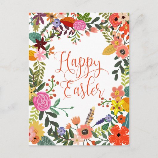 Happy Easter briefkaart felle bloemen (Voorkant)