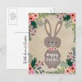 Happy Easter briefkaart paashaas gepersonaliseerd (Voorkant / Achterkant)