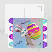 Happy Easter Briefkaart - Personaliseer met naam e (Voorkant / Achterkant)