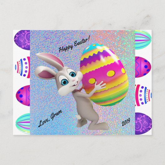 Happy Easter Briefkaart - Personaliseer met naam e (Voorkant)