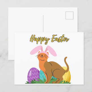 Happy Easter Briefkaart voor kattenliefhebber