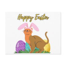 Happy Easter Briefkaart voor kattenliefhebber