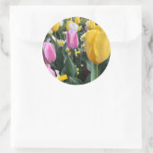 Happy Easter Bright Yellow Tulips Sticker (Tas)