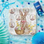 Happy Easter Brown Bunnies Papieren Bordje (Feest)