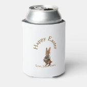 Happy Easter brown bunny with eggs love add name  Blikjeskoeler (Blikje Achterkant)