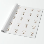 Happy Easter brown bunny with eggs love add name  Cadeaupapier (Uitgerold)