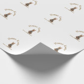 Happy Easter brown bunny with eggs love add name  Cadeaupapier (Hoek)