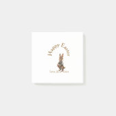 Happy Easter brown bunny with eggs love add name  Post-it® Notes (Voorkant)