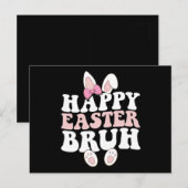 Happy Easter Bruh Bro Bunny Egg Hunt Groovy Retro Briefkaart (Voorkant / Achterkant)