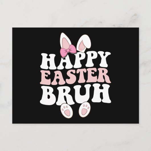 Happy Easter Bruh Bro Bunny Egg Hunt Groovy Retro Briefkaart (Voorkant)