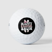 Happy Easter Bruh Bro Bunny Egg Hunt Groovy Retro Golfballen (Voorkant)
