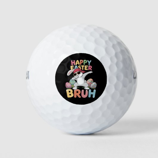 Happy Easter Bruh Bro Funny Dabbing Bunny Rabbit Golfballen (Voorkant)