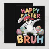 Happy Easter Bruh Bro Funny Dabbing Bunny Rabbit Kaart (Voorkant / Achterkant)