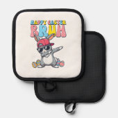 Happy Easter Bruh Bunny Dab Rabbit Dance Boys Kids Pannenlap (Voorkant / Achterkant)