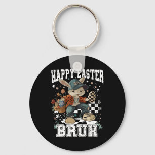 Happy Easter Bruh Bunny Skateboarden Peuter Kinder Sleutelhanger