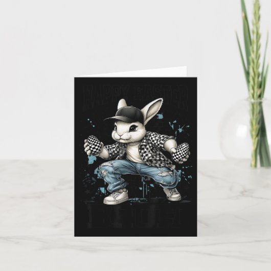 Happy Easter Bruh Funny Bunny Rabbit Easter Kinder Kaart (Voorkant)