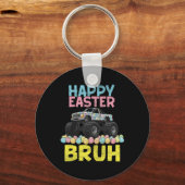 Happy Easter Bruh Funny Monster Truck Bunny Eggs B Sleutelhanger (Voorkant)